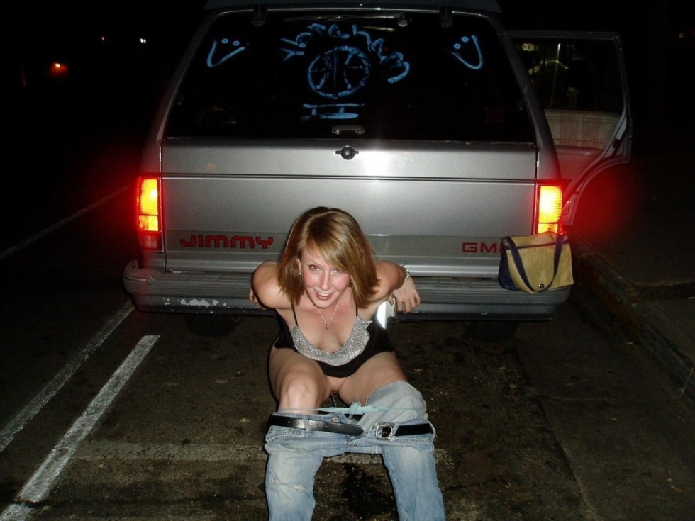 Naked drunken women on the street