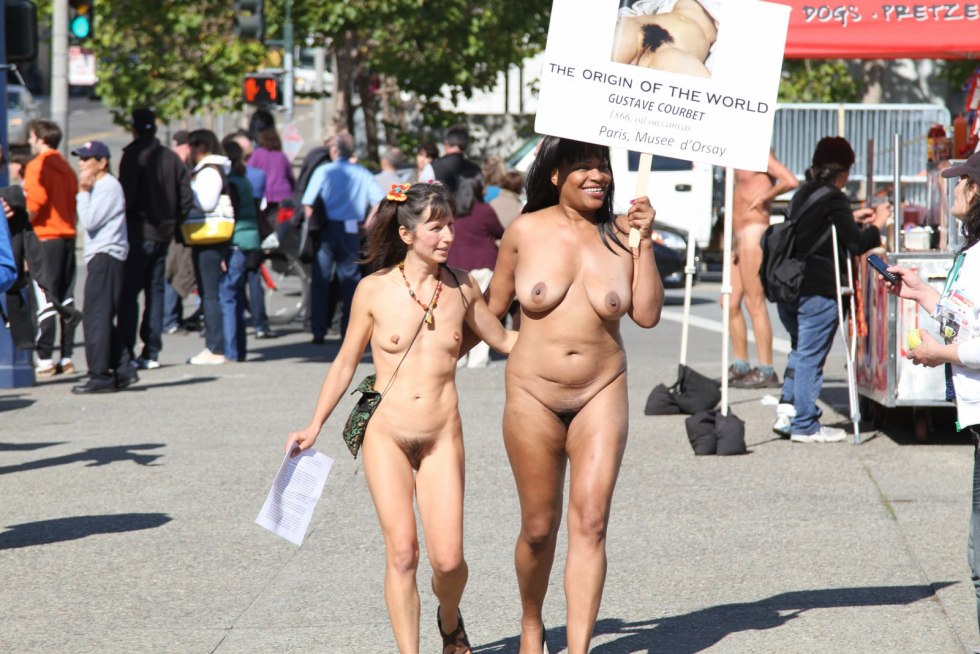 Girls naked in public