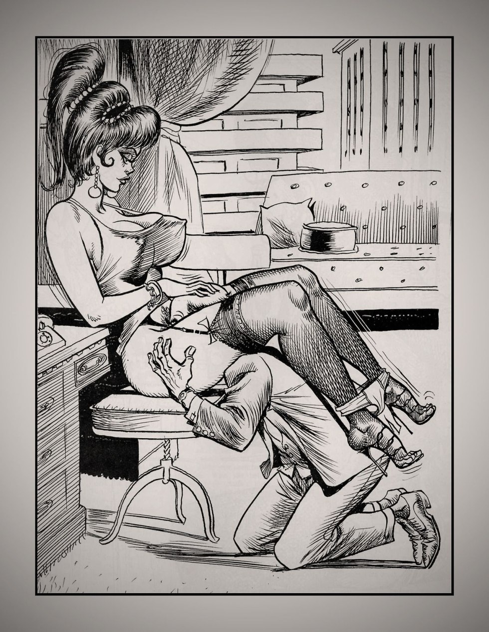 Cunnilingus caricature