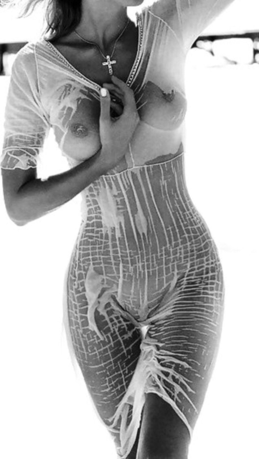 Transparent clothes on a naked body