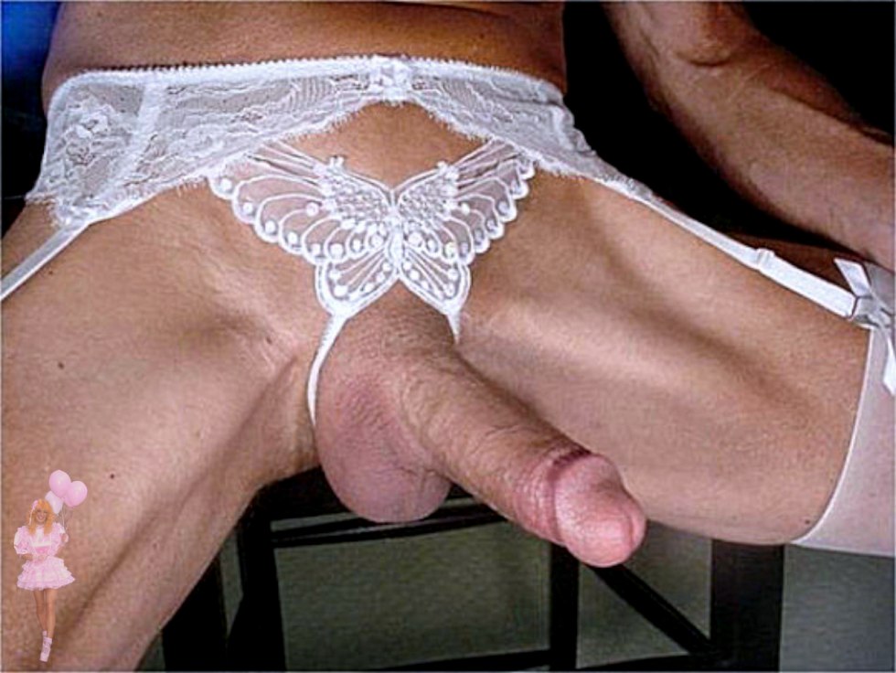 Huge cock in female thongs