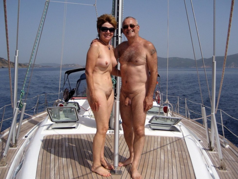 Naked mature wife on a yacht