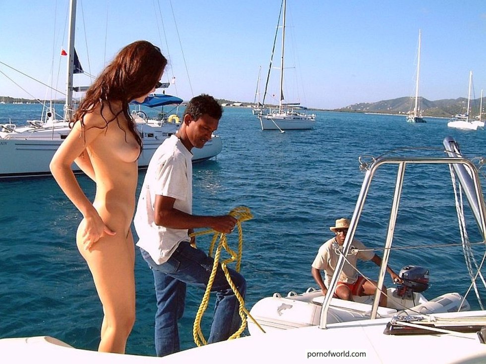Naked walk on the yacht