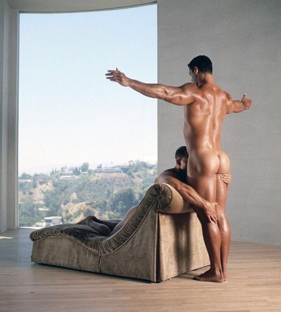 Men pose naked