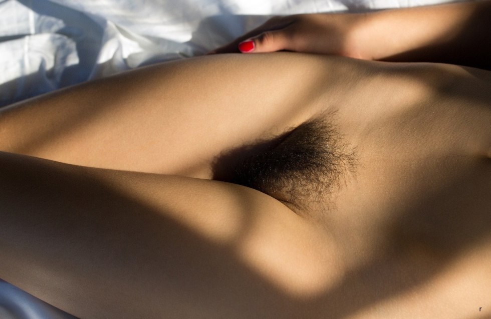 Beautiful hairy female pubis