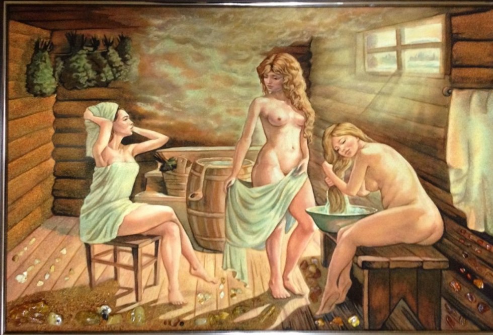 Naked Russian women in the bathhouse