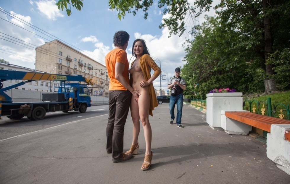 Naked man dressed woman