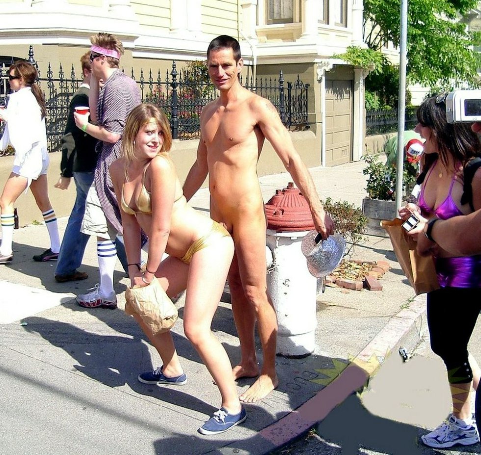 Naked women in public places