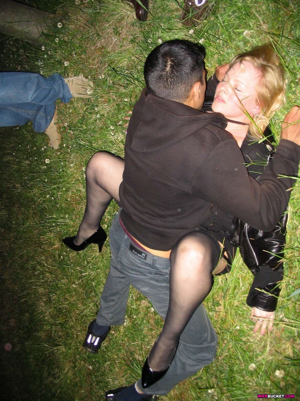 Drunk girls in the bushes