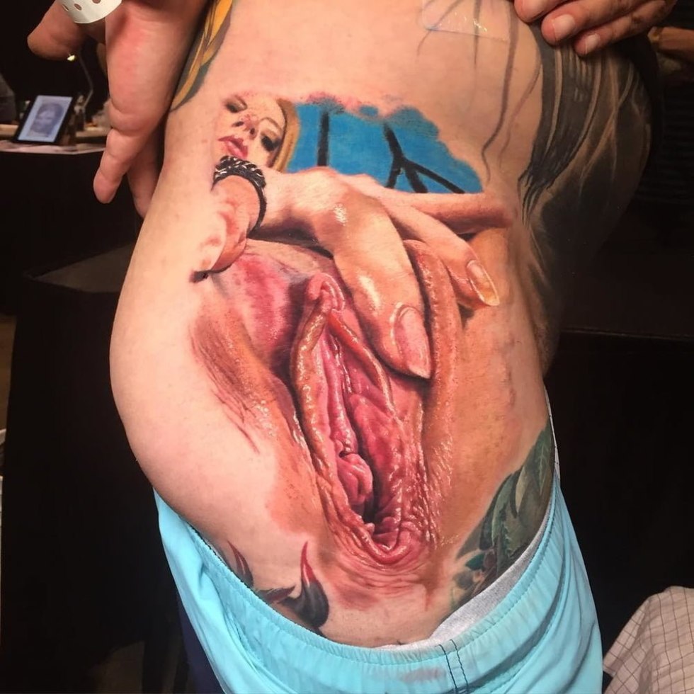 Octopus tattoo on vagina