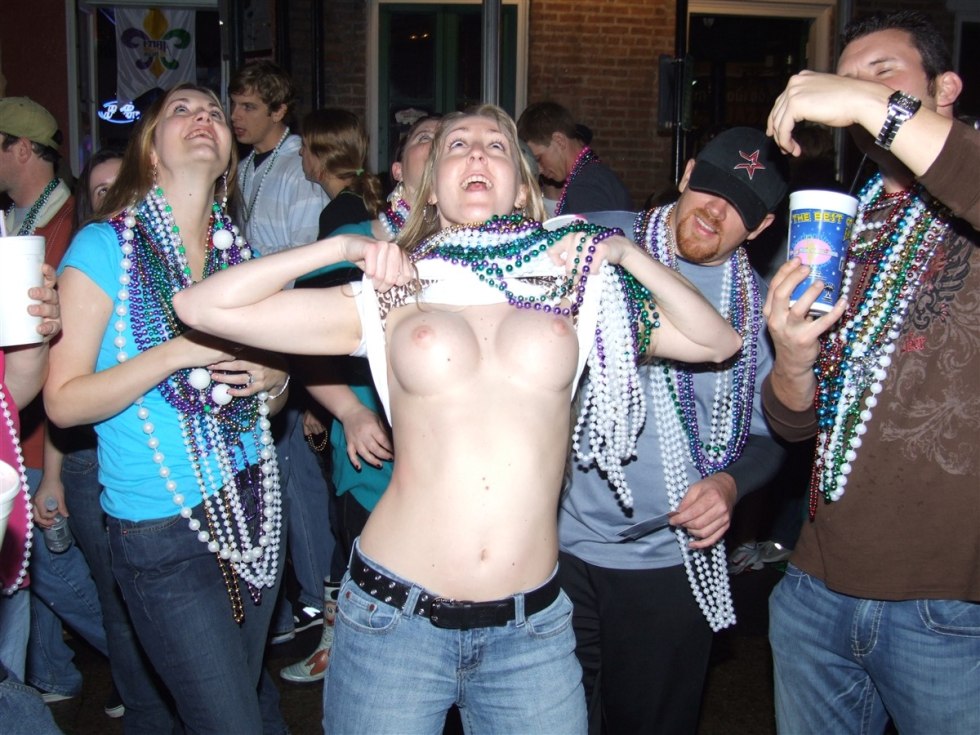 Show boobs at the festival for beads