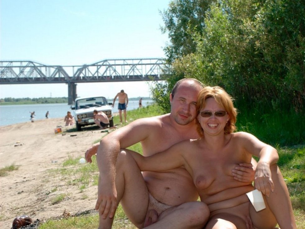 Family pairs of nude in nature