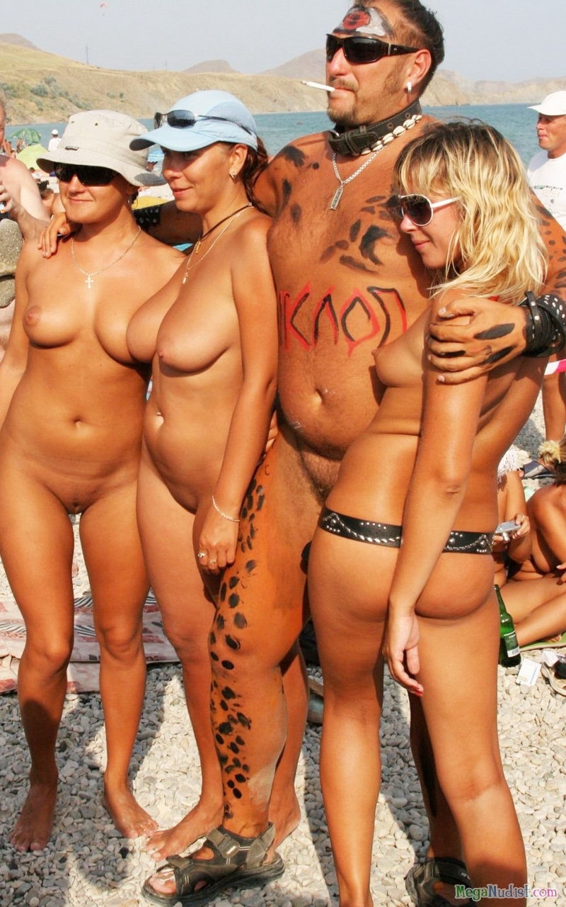 Naked on the American beach