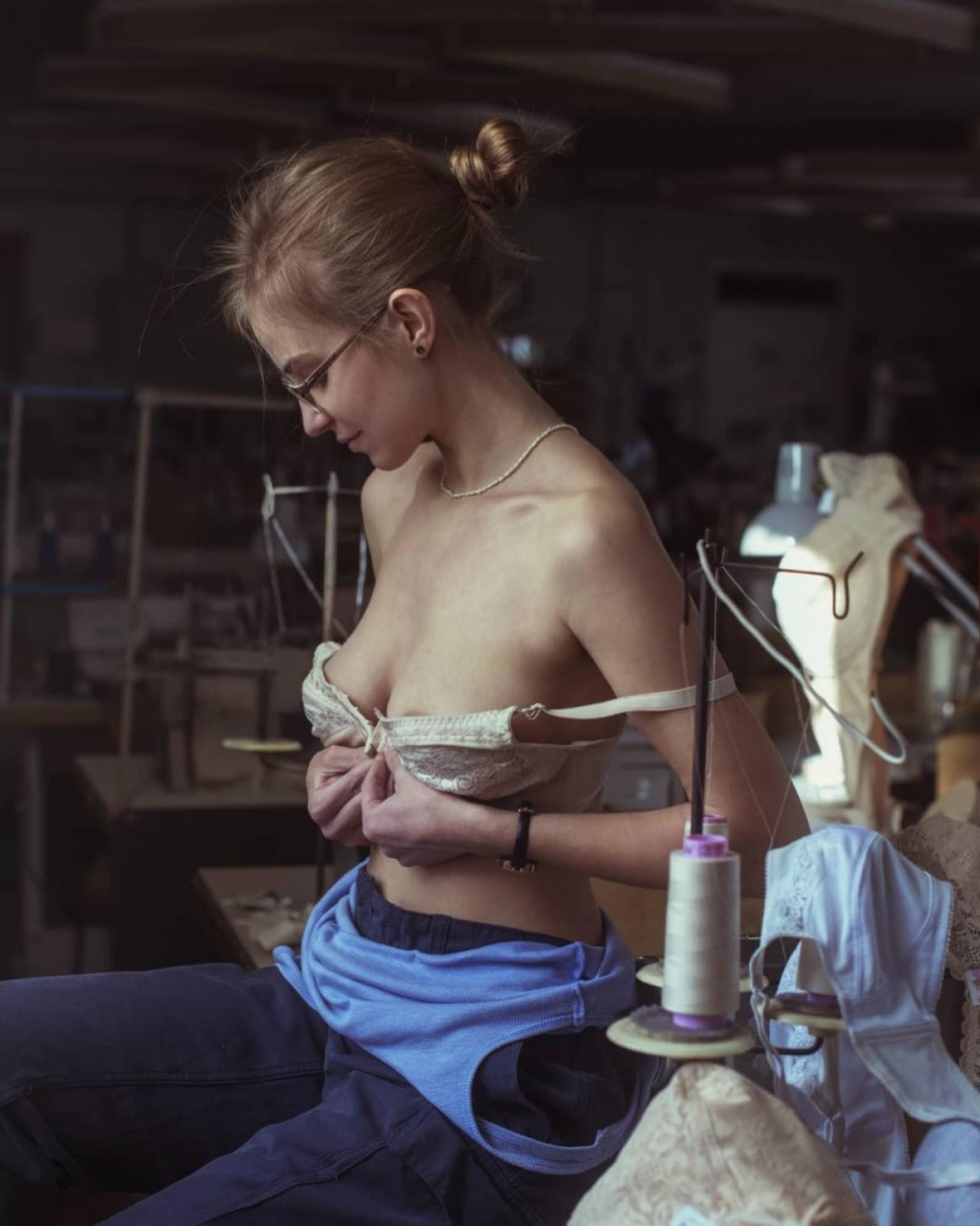 Erotic girls at the factory