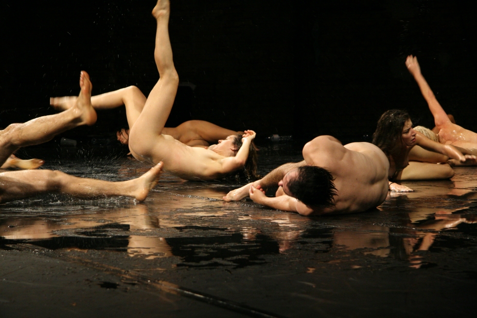 Young actresses naked in the theater