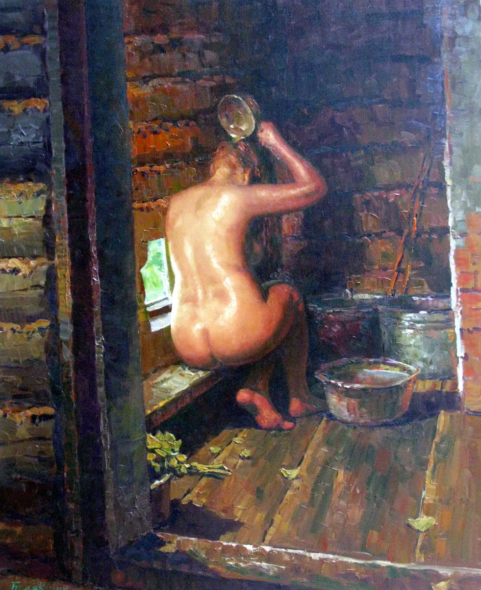 Nude girls in women's baths