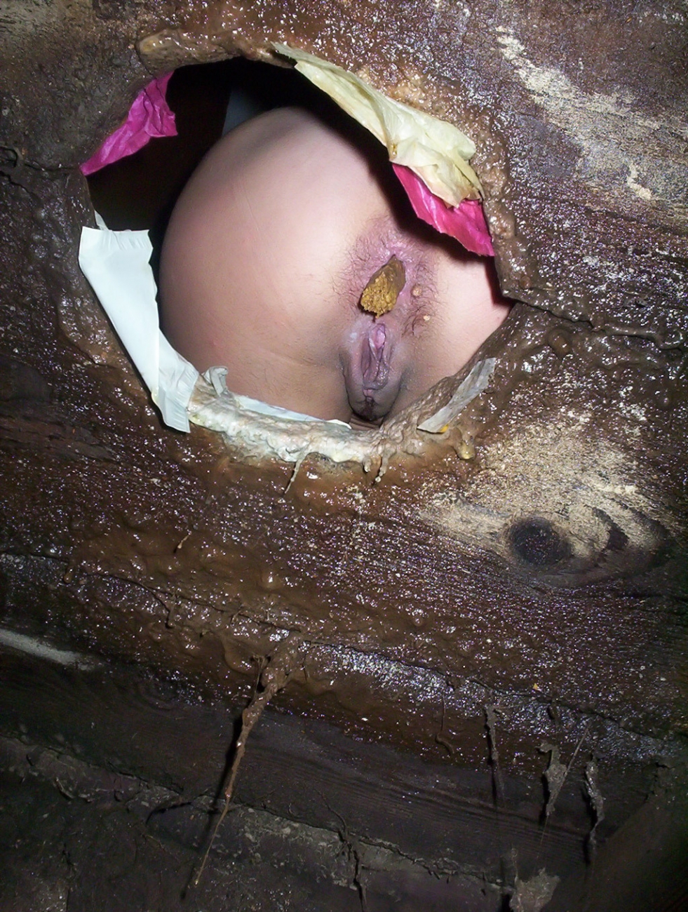 Naked women in the toilet Srut