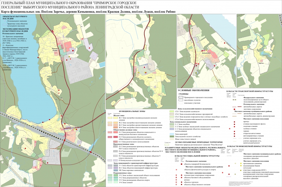 General Plan Primorskoye urban settlement Vyborg district Map
