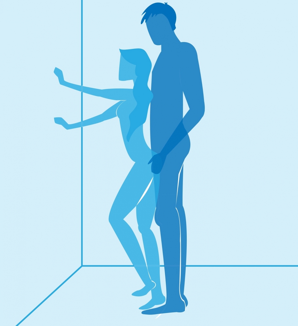 Naked women in pose standing