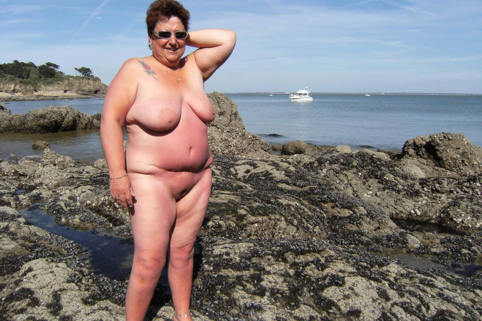 Old fat women on the beach
