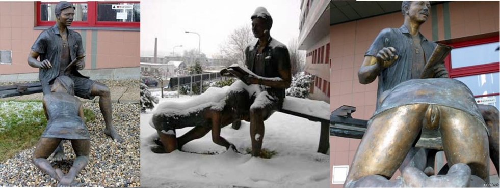 Member girl and sculpture