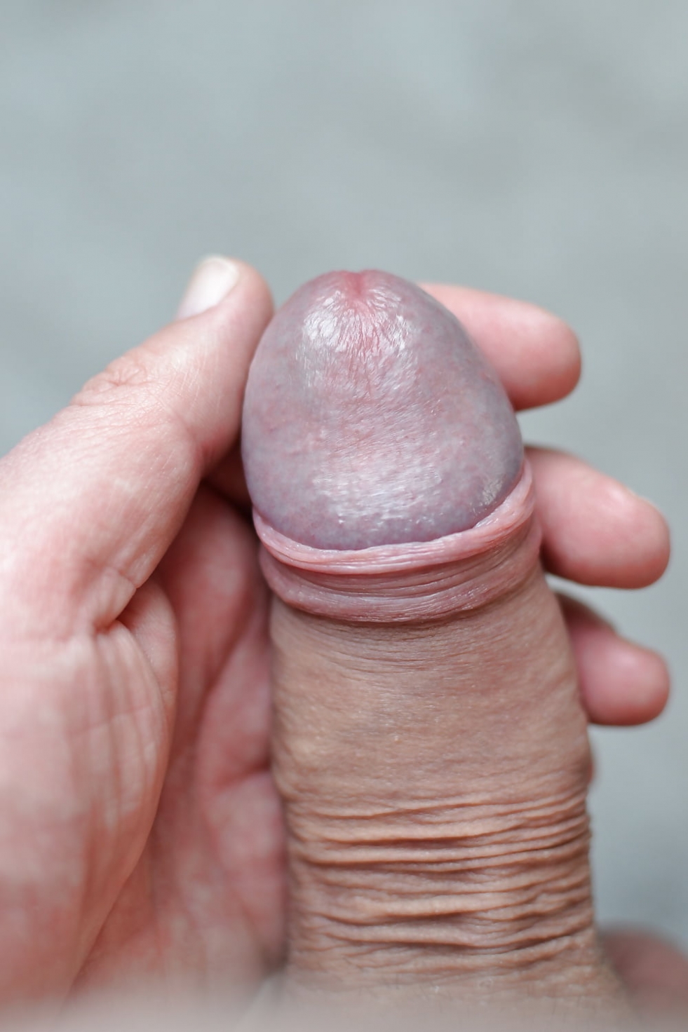 Jerking big cock close-up
