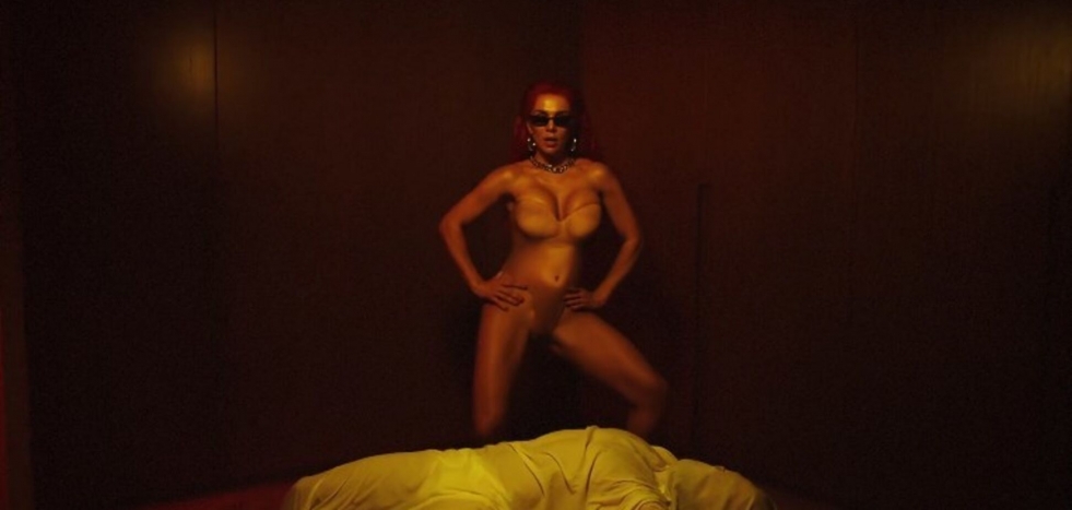 Naked beauties with a member in the mouth