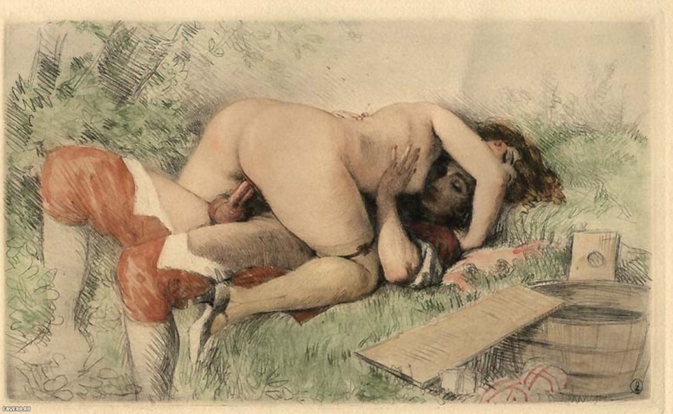 Vintage pornographic painting