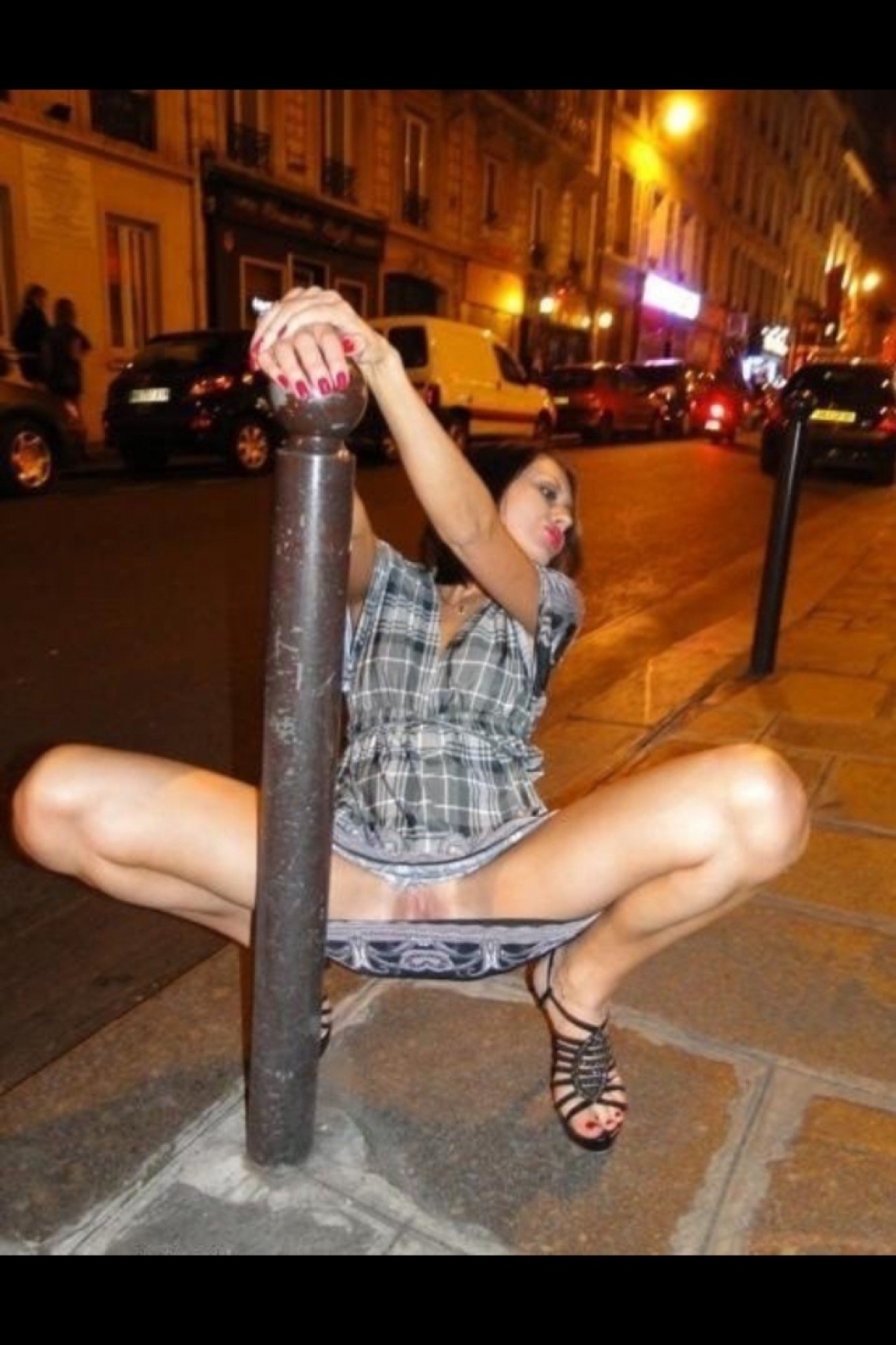 Showed pussy in a public place