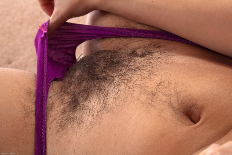Micro bikini hairy pubis