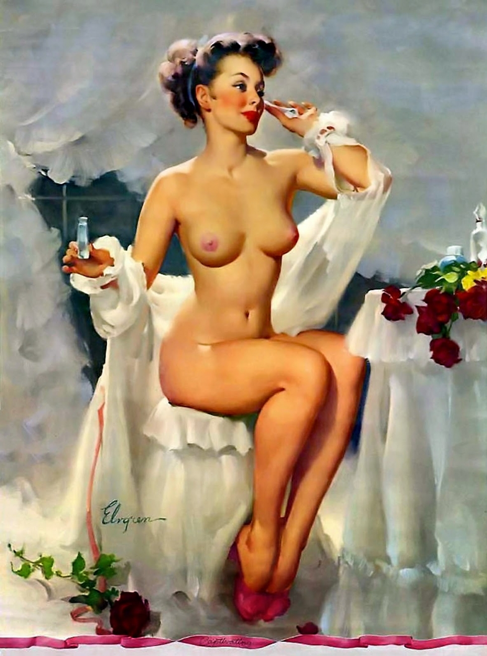 Erotic drawings 3D trances in stockings