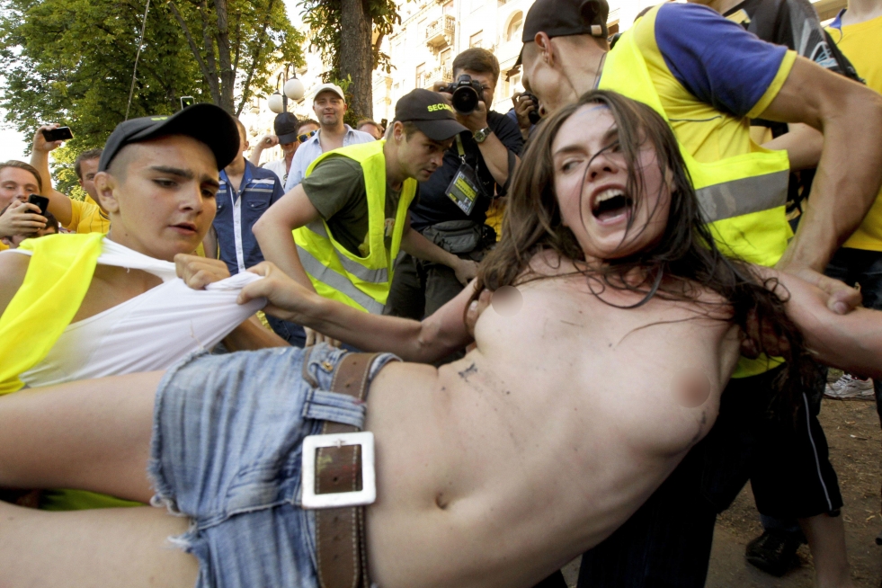 Naked feminist in Poland