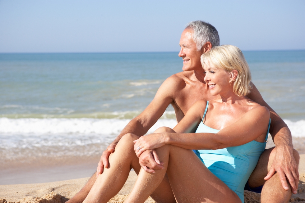Mature couple in swimsuits