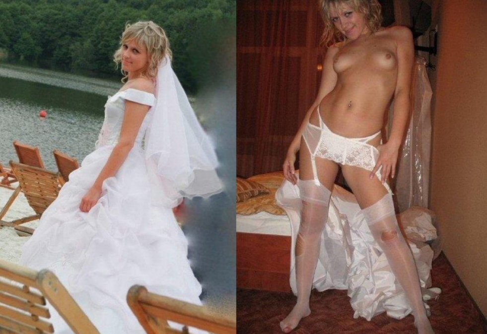 Naked bride without panties