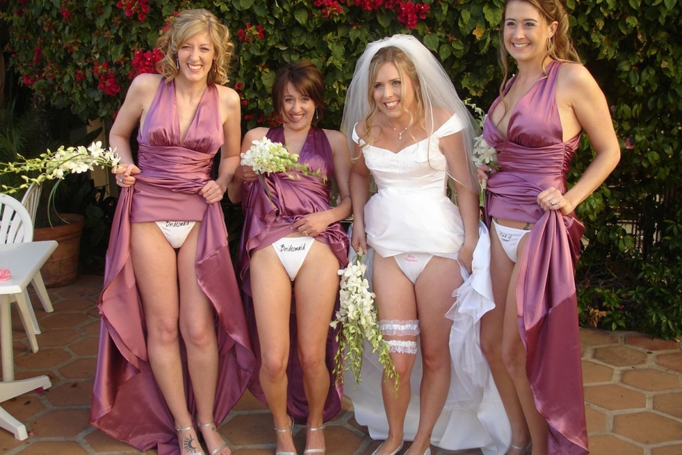 Naked brides without panties