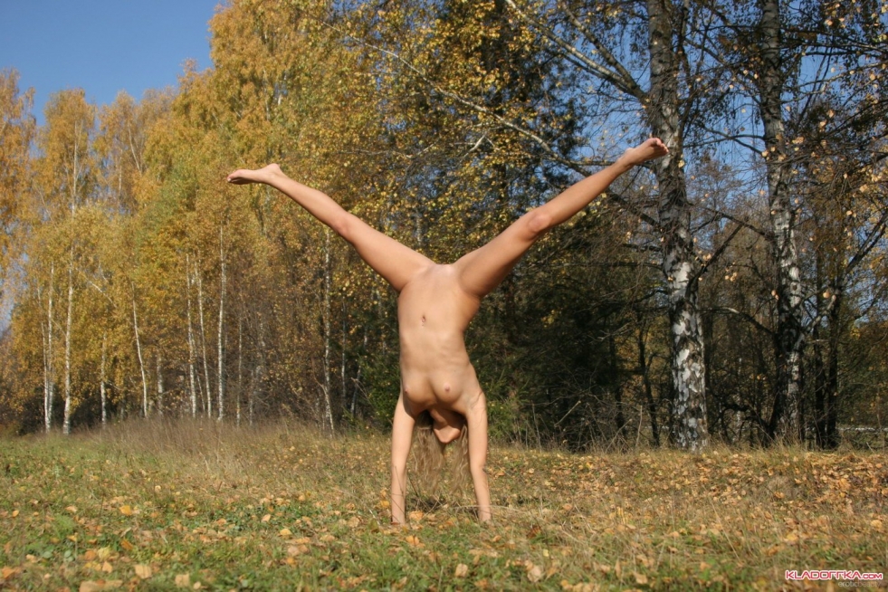 Naked women in nature without panties