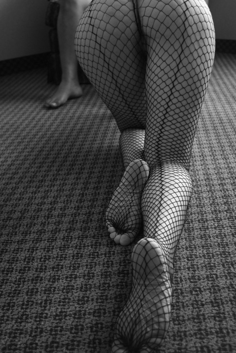 Naked in leopard stockings
