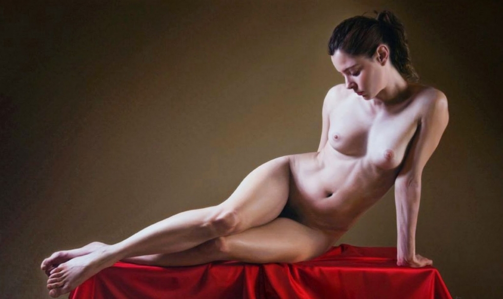 Standing Nude Painting by John Brockington