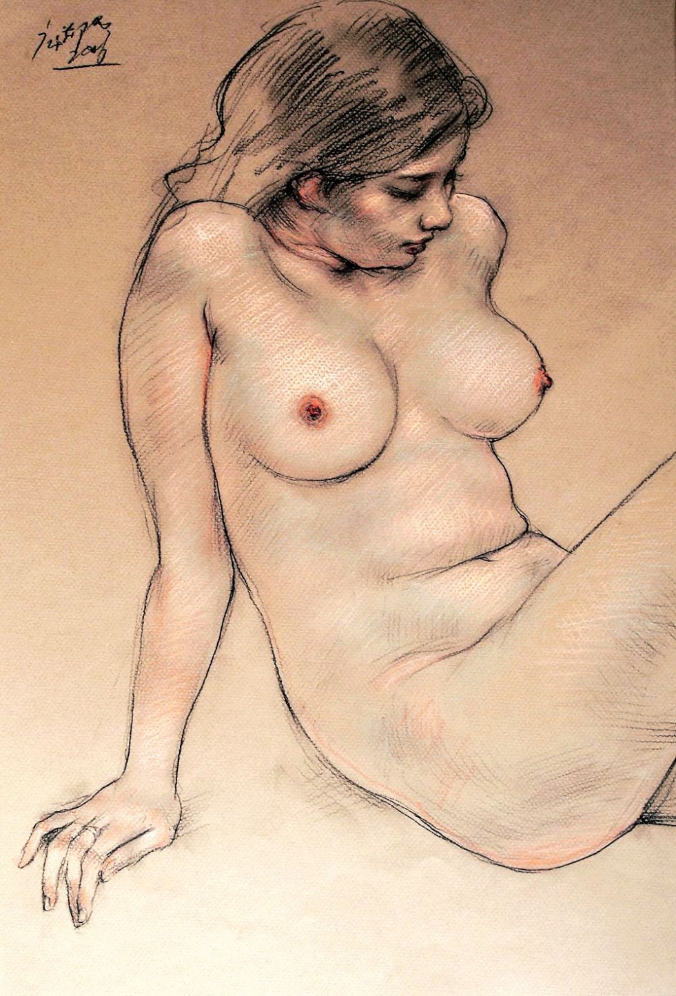 Steve Henks Watercolor Nude