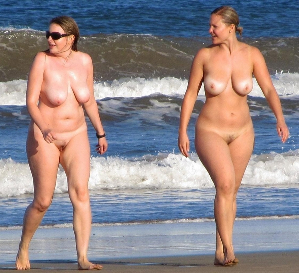 Old women nudist on the beach