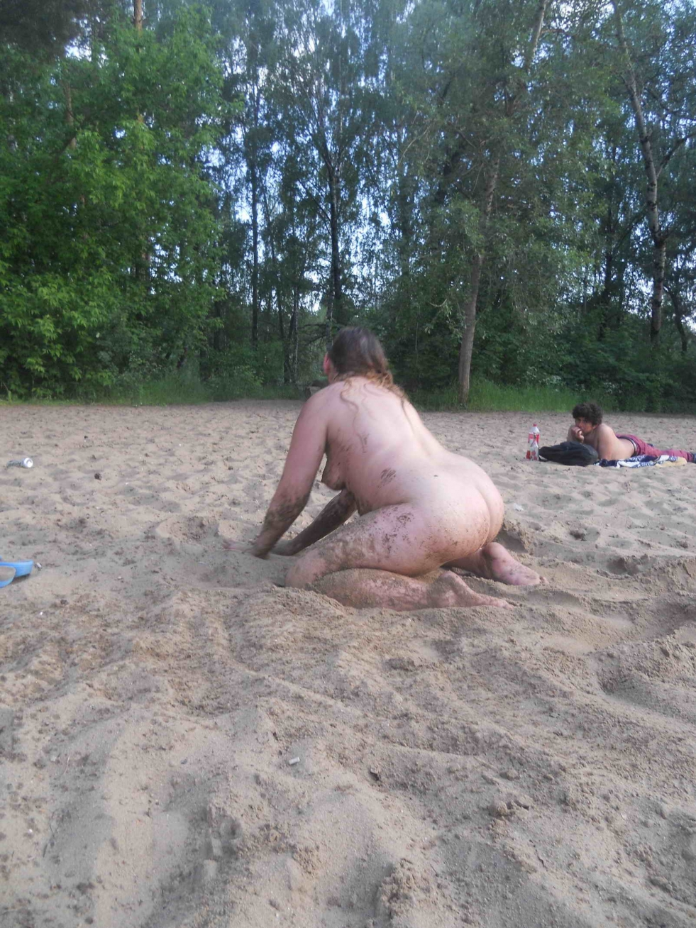 Elderly nudists lighted his cave