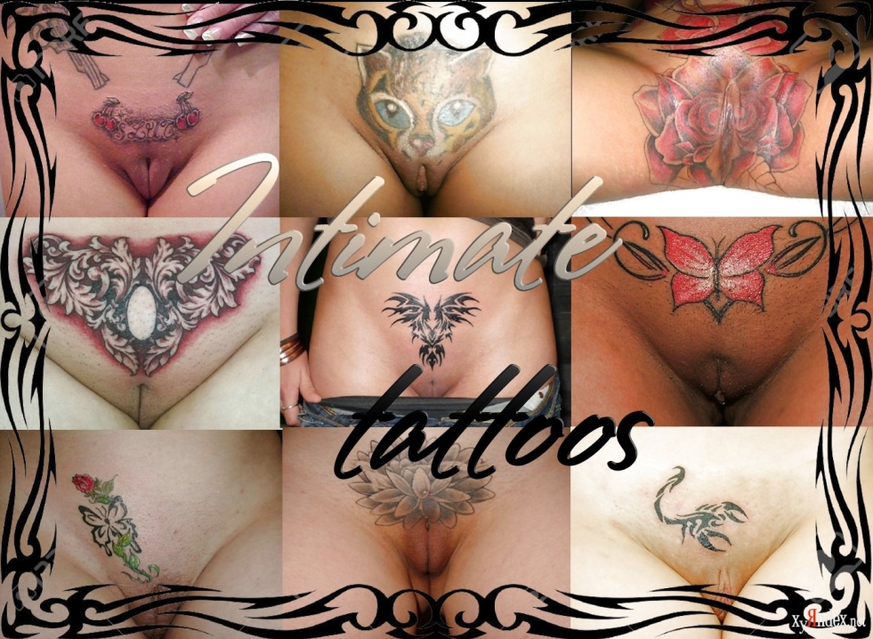 Men's tattoos on the pubic