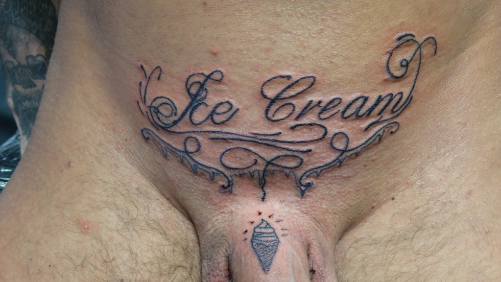 Erotic tattoo in men