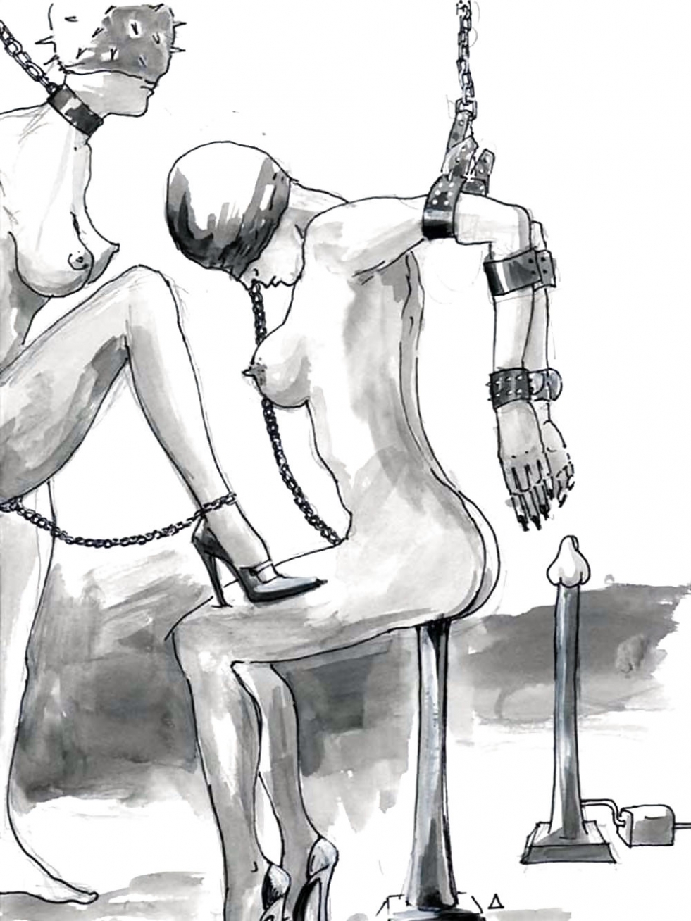Hand-drawn hard bdsm