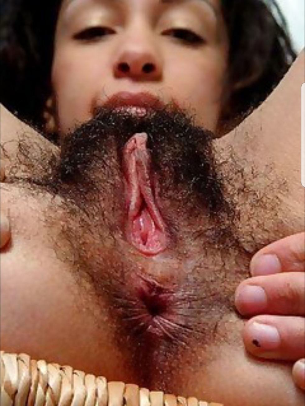 Hairy Snatch with black hair