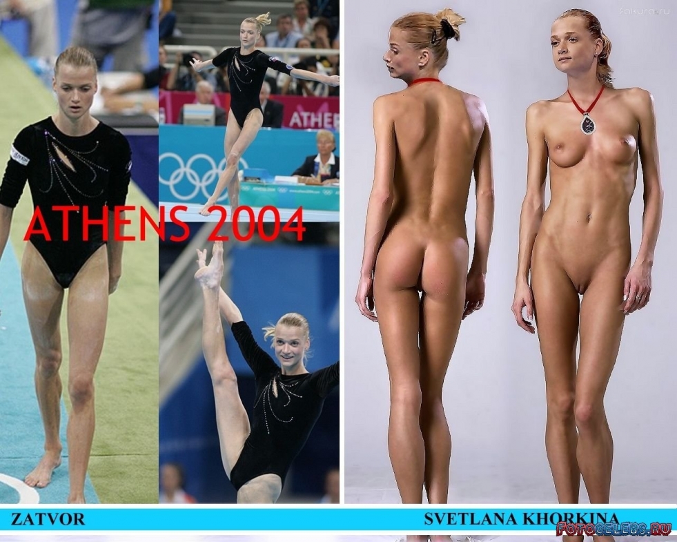 Naked gymnasts in the gym