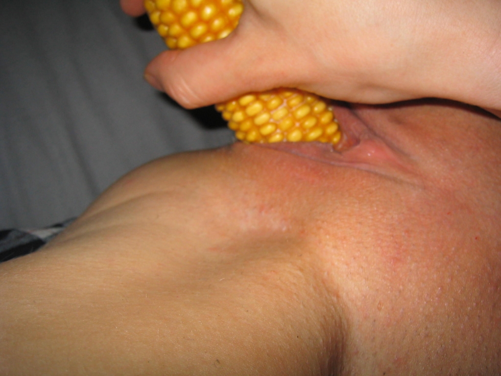 Erotic photo session with corn
