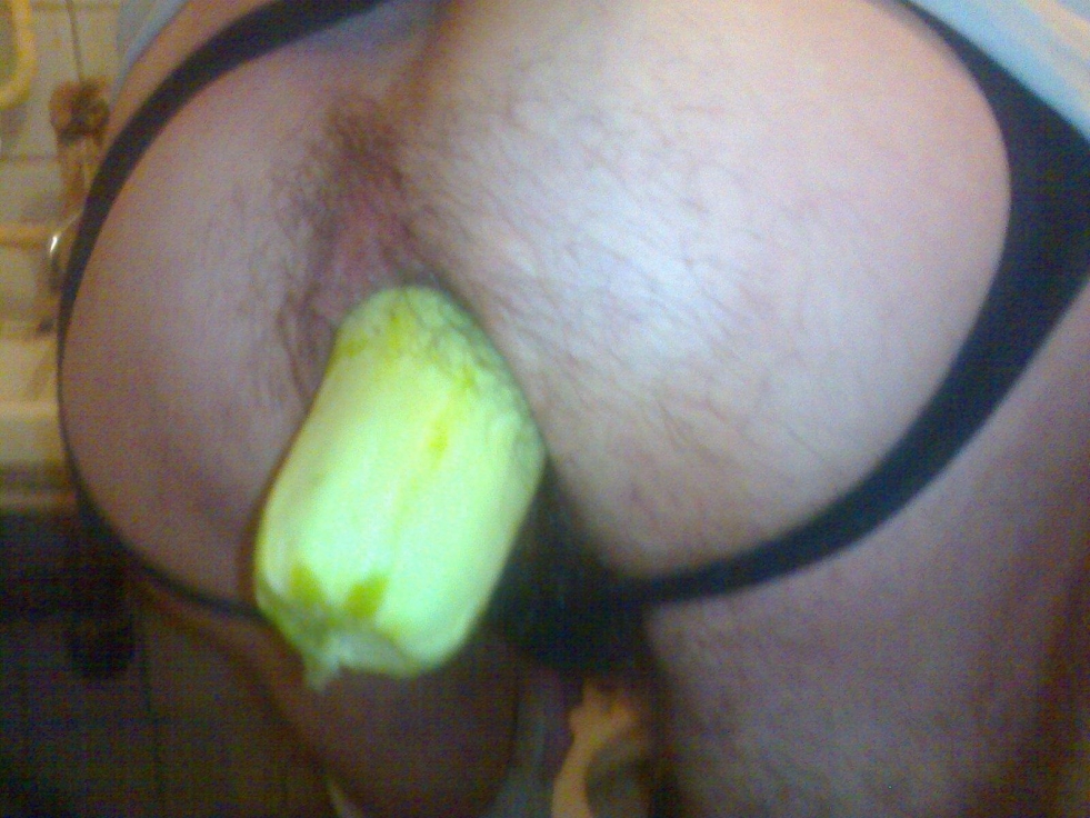 Snapped zucchini in the ass