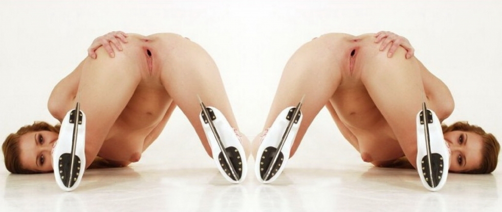 Naked figure skater without panties