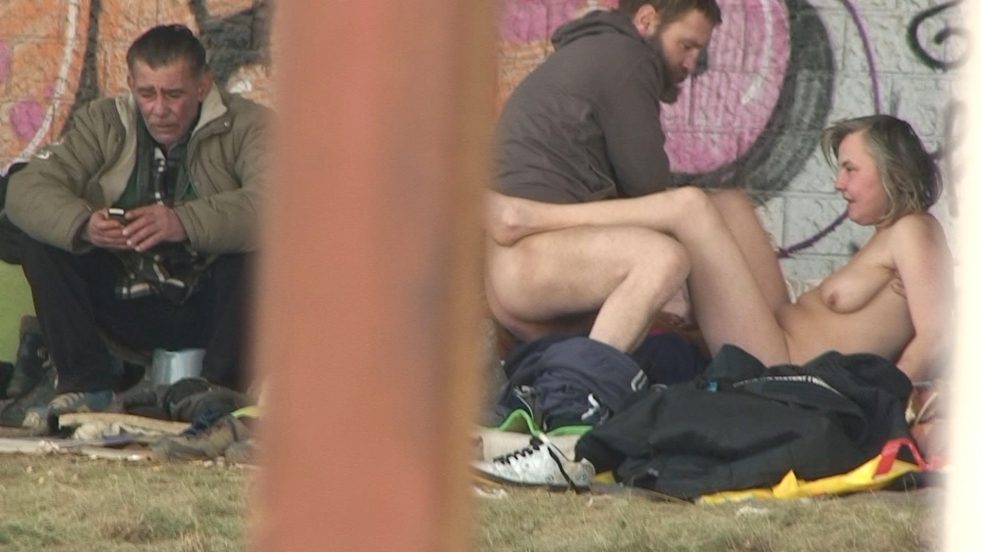 Naked homeless women